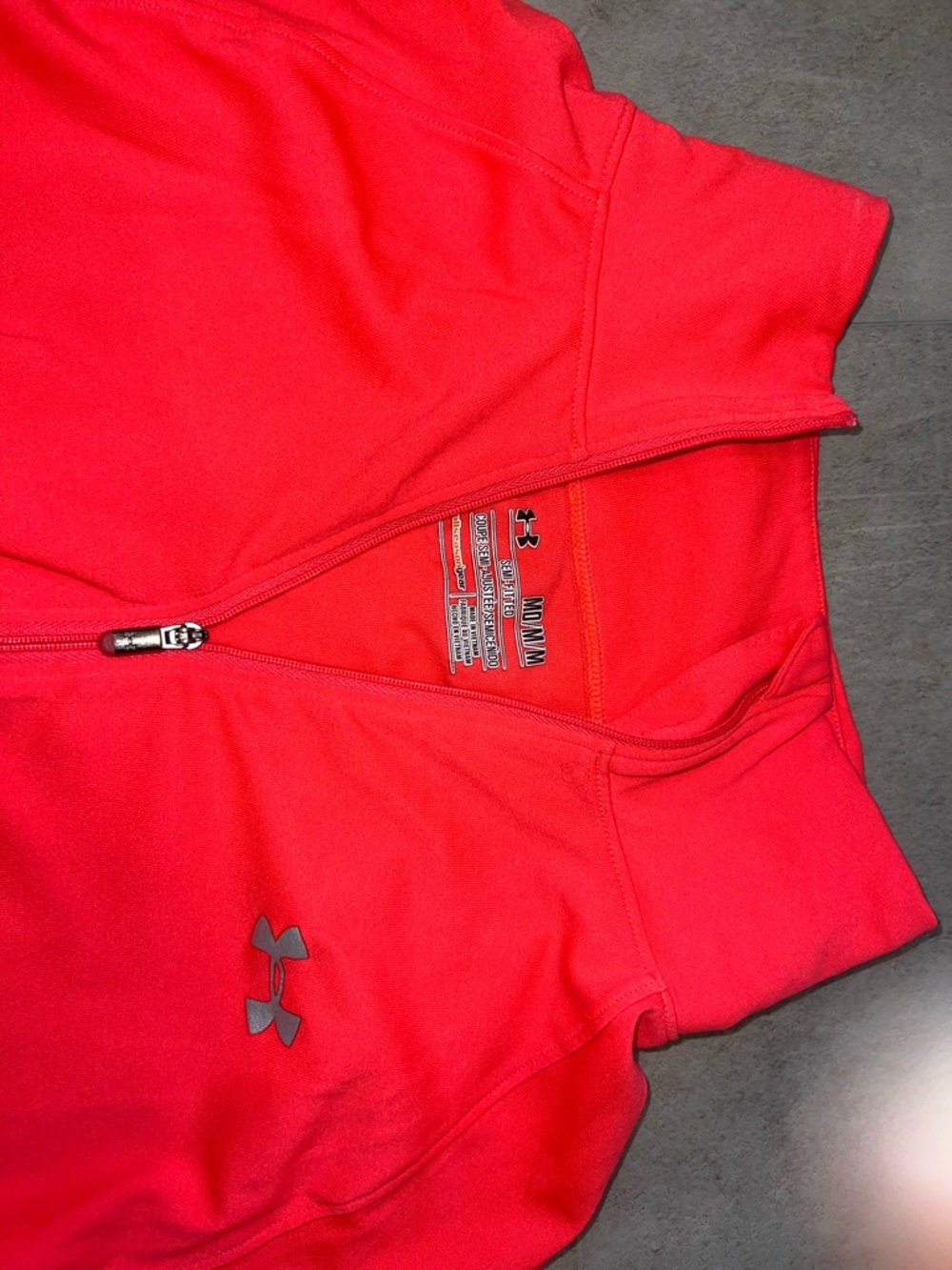 Under Armour Bright Neon Pink Quarter-Zip Athletic Medium Long Sleeve - Picture 2 of 3